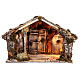 Hut with trough and light 45x60x50 cm for Neapolitan nativity scene s1