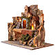 Nativity scene village with hut and waterfall 40x40x30 cm s3