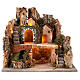Nativity village with stable waterfall and steps 40x30x30 cm s1