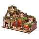 Ambientazione presepe casette e pecorelle con luci 35x50x25 cm s2