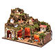 Nativity scene setting houses with lights and sheep 35x50x25 cm s2