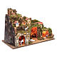 Nativity scene setting houses with lights and sheep 35x50x25 cm s3