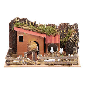 Set of 6 houses for nativity scene 15x20x15 cm