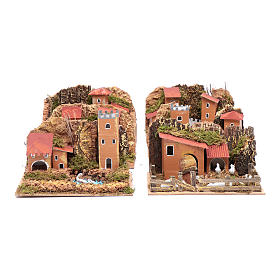 Conjunto 6 casas em miniatura ambientação presépio 15x20x15 cm