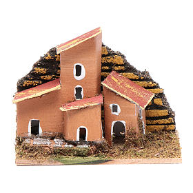 Set of 12 little houses 5x10x5 cm for DIY nativity scene