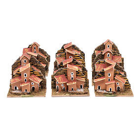 Set of 12 little houses 5x10x5 cm for DIY nativity scene