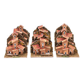 Conjunto 12 casas em miniaturas para presépio 5x10x5 cm