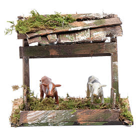 Ambientações para Presépio: lojas, casas, poços: Cenário vacas manjedoura com telhado 12x14,5x10 cm