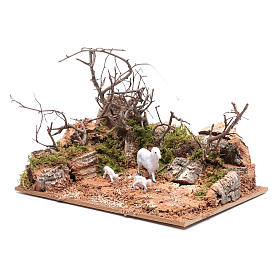 Ambientazioni, botteghe, case, pozzi: Ambiente paesaggio con pecorelle 10x20x15 cm Ambientazioni, botteghe, case, pozzi: Ambiente paesaggio con pecorelle 10x20x15 cm