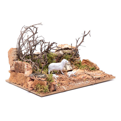 Landscape with sheep setting  10x20x15 cm 3