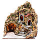Illuminated Neapolitan nativity scene setting with hut and fountain 45X40X30 cm s1