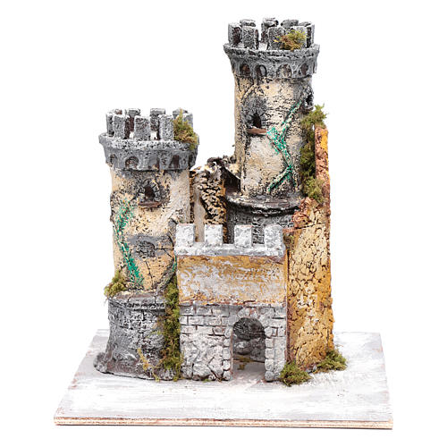 Castle with two towers 30x25x25 cm for Neapolitan nativity scene 1