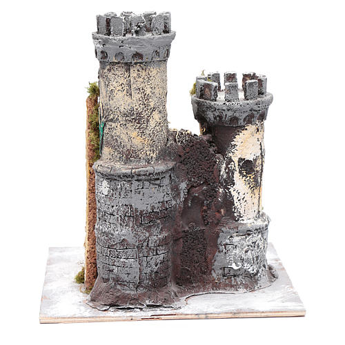 Castle with two towers 30x25x25 cm for Neapolitan nativity scene 4
