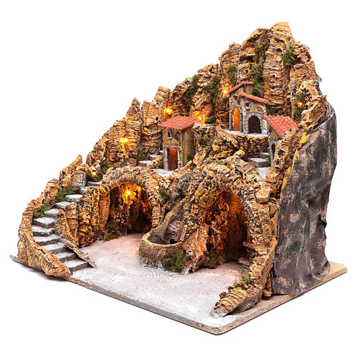 Nativity Setting Rustic Houses and Oven Neapolitan Nativity50X55X55 cm 2
