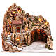 Neapolitan nativity scene setting with hut and fountain 50X40X40 cm s1
