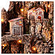 Krippenszenerie Höhle mit Beleuchtung und Häusern 40x35x40 cm für neapolitanische Krippe s6