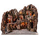 Nativity scene hut with stream and oven Neapolitan nativity scene 45X50X40 cm s1
