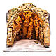 Neapolitan nativity scene illuminated in wood and cork 30x30x30 cm s1