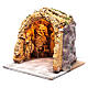 Neapolitan nativity scene illuminated in wood and cork 30x30x30 cm s2
