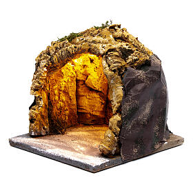 Krippenszenerie, Höhle mit Beleuchtung 20x20x20 cm für neapolitanische Krippe