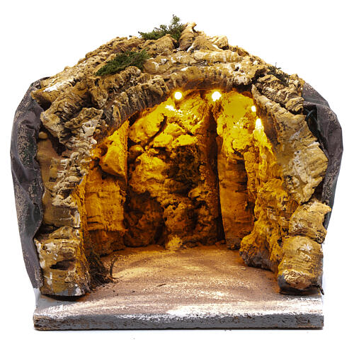 Krippenszenerie, Höhle mit Beleuchtung 20x20x20 cm für neapolitanische Krippe 1