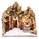 Nativity scene setting with fountain and gate 30x35x30 cm s1