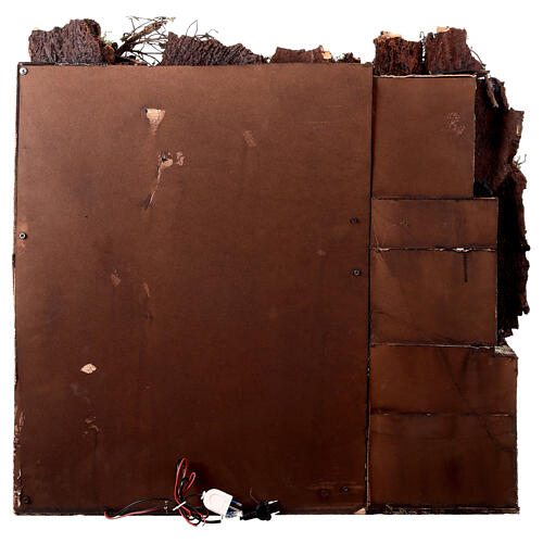 Budynki w stylu z epoki 700, z latarniami do szopki neapolitańskiej, 85x80x60 cm 9