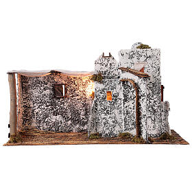 Arabian style Neapolitan Nativity scene setting with hut  35x60x25 cm