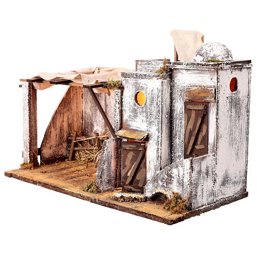 Ambientazione casa araba e capanna 30x40x25 cm presepe di Napoli 3