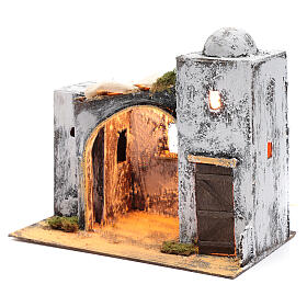 Hütte mit Tür und Bogen für neapolitanische Krippe, 30x30x20 cm