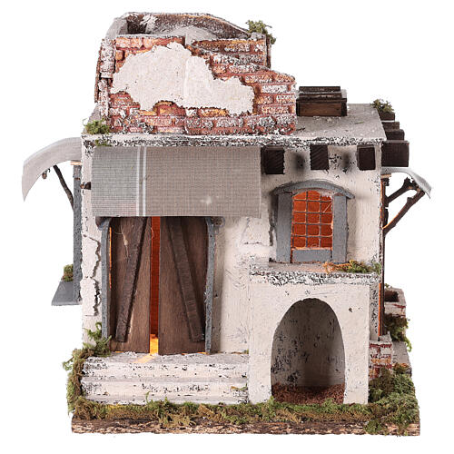 Arabische Hütte mit Tür und Fenster neapolitanische Krippe, 30x30x25 cm 1