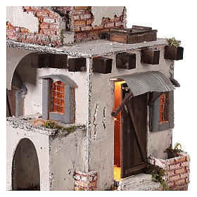 Casa árabe portas e janelas 28,3x30x25,2 cm presépio de Nápoles