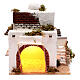 Krippenszenerie, arabisches Haus mit Bogenöffnung und Beleuchtung, neapolitanischer Stil, für 8-9 cm Krippe, 30x25x20 cm s1