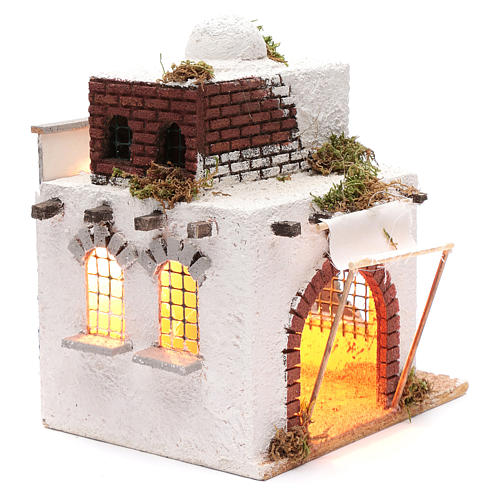 Neapolitan nativity scene Arabian style house with arch and stairs 30x25x20 cm 3