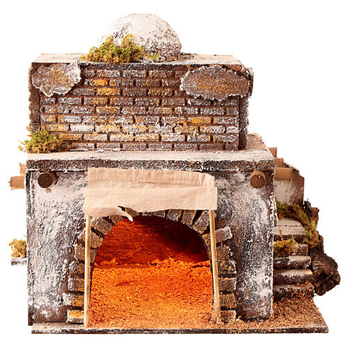 Neapolitan nativity scene Arabian style house with arch and stairs 30x25x20 cm 1