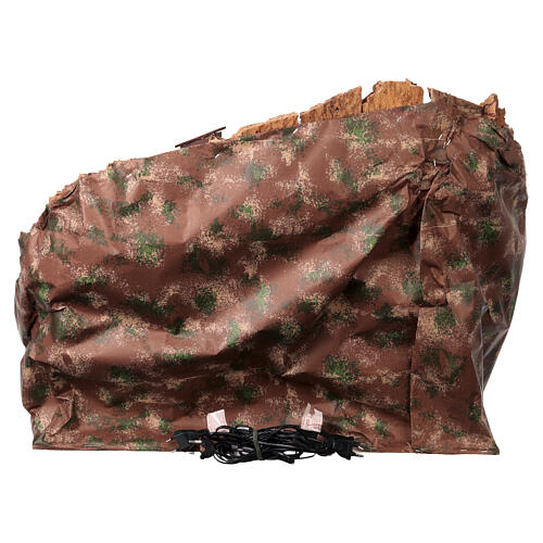 Neapolitan nativity scene setting with hut, stream and mill 55x70x60 cm 7