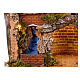 Neapolitan nativity scene setting with hut, stream and mill 55x70x60 cm s4