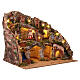 Neapolitan nativity scene setting with hut, stream and mill 55x70x60 cm s5