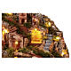 Neapolitan nativity scene setting with hut, stream and mill 55x70x60 cm s6