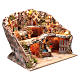 Neapolitan nativity scene setting with stable, river and wind mill s3