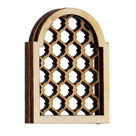Okno arabskie z drewna dekorowane szopka neapolitańska
