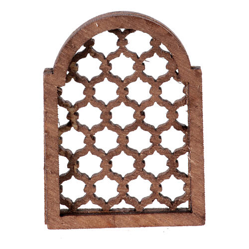 Okno arabskie z drewna dekorowane szopka neapolitańska 3