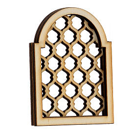 Holzfenster im arabischen Stil, Lochmuster, Zubehör für neapolitanische Krippe