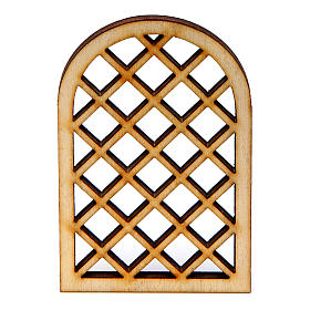Holzfenster im arabischen Stil, Rautenmuster, Zubehör für neapolitanische Krippe