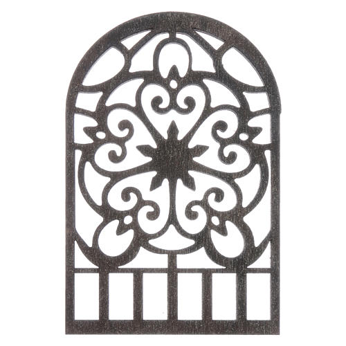 Holzfenster im arabischen Stil, Arabeske, Zubehör für neapolitanische Krippe 1