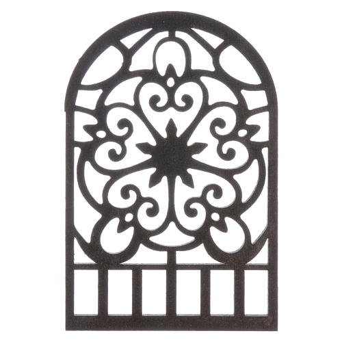 Holzfenster im arabischen Stil, Arabeske, Zubehör für neapolitanische Krippe 2
