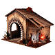 Nativity scene hut with fire 30x40x25 cm s3