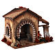 Nativity scene hut with fire 30x40x25 cm s4