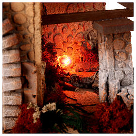 Capanna con fuoco presepe 30x40x25