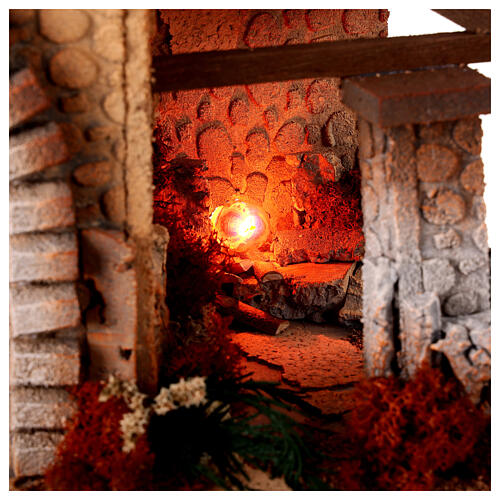 Capanna con fuoco presepe 30x40x25 2